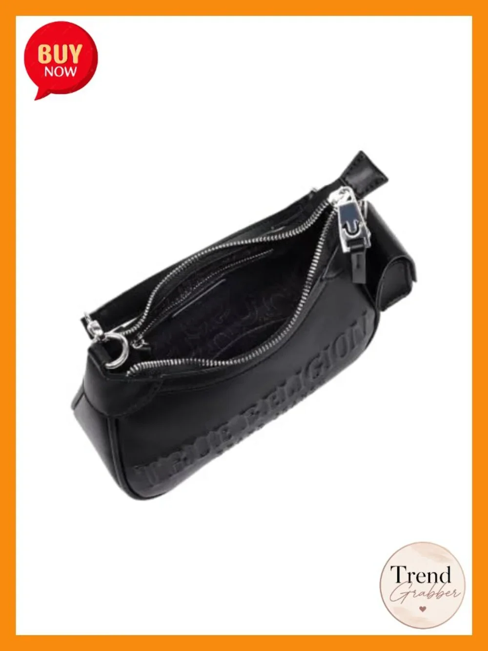 Genuine Leather Hobo Bag Two-Strap Zip-Top Black